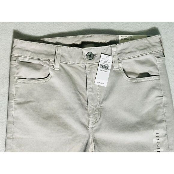 NWT American Eagle Next Level Stretch Hi Rise Jegging 10 LONG Khaki $60 - Picture 3 of 9